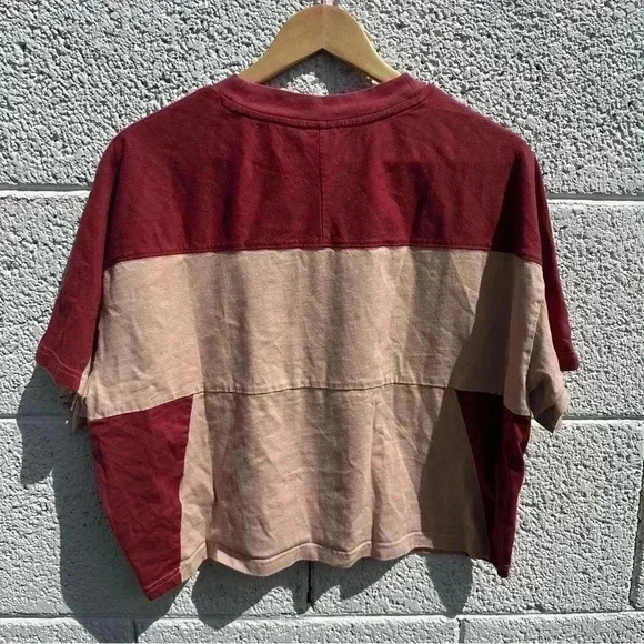 Adidas Colorblock Boxy retro Cropped Tee Top Sz M Logo Retro Athletic Oversized - Picture 8 of 10